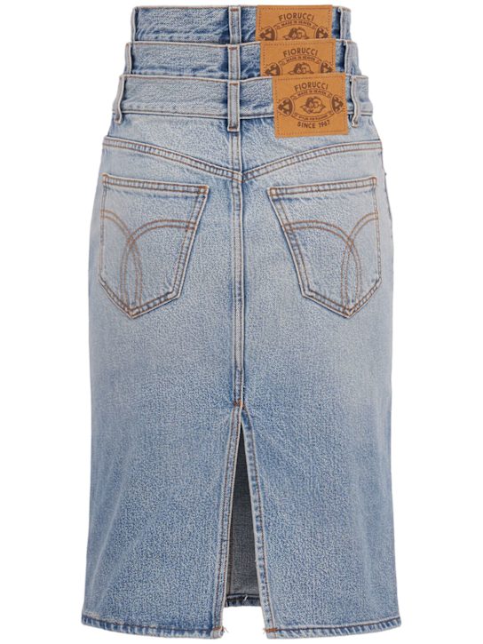FIORUCCI: Triple-layer denim mini skirt