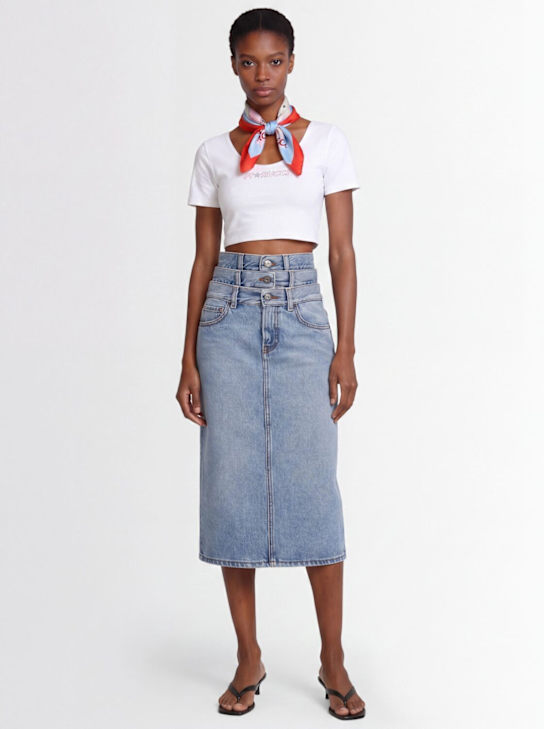 FIORUCCI - Triple-layer denim mini skirt