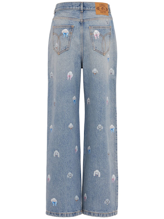 FIORUCCI: Poodle print baggy jeans