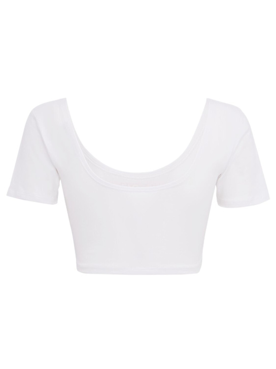 FIORUCCI: Star logo print cropped t-shirt