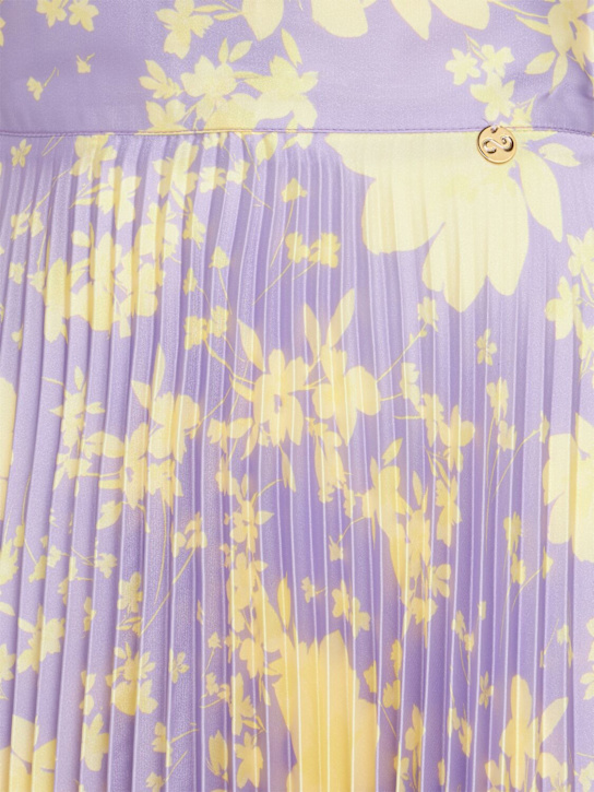 CATALINA: Printed plissé midi skirt
