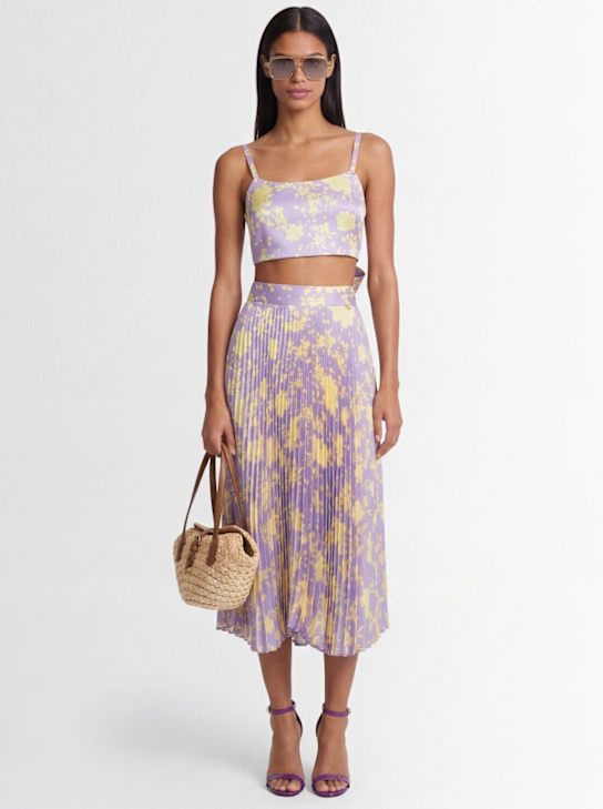 CATALINA - Printed plissé midi skirt