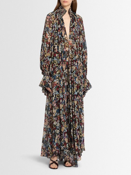 Khaite: Robe longue à col roulé en soie Edgar