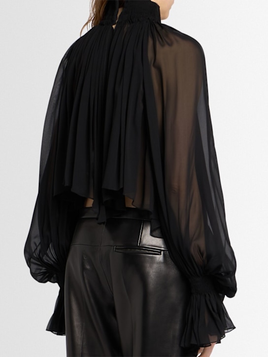 Khaite: Chemise volantée en soie Durer