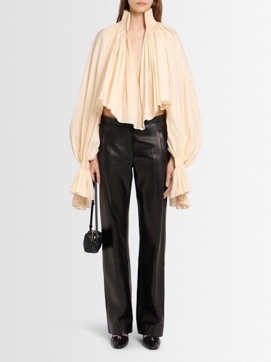 Khaite - Pantalon droit en cuir Miles