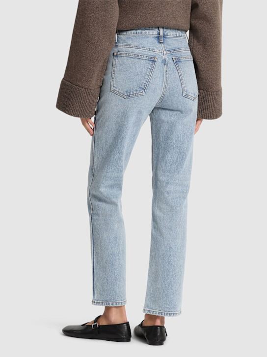 Khaite: Jeans rectos de algodón