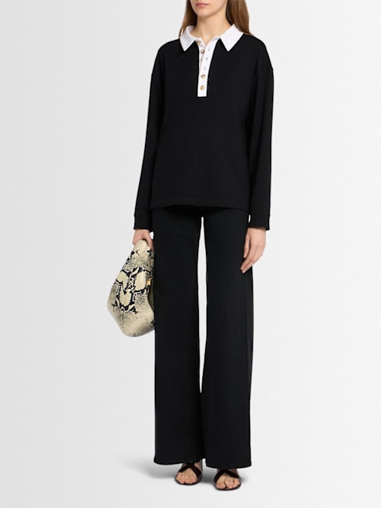 Khaite - Faithful silk jersey polo top