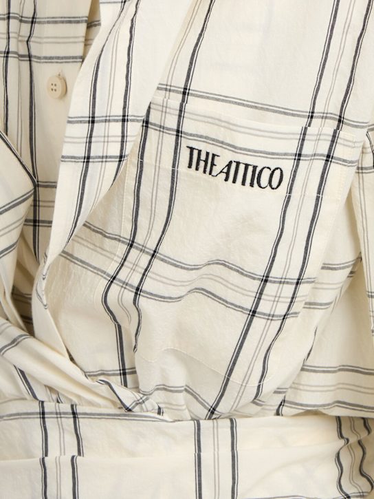 The Attico: Checked cotton mini dress