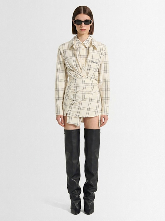 The Attico: Checked cotton mini dress