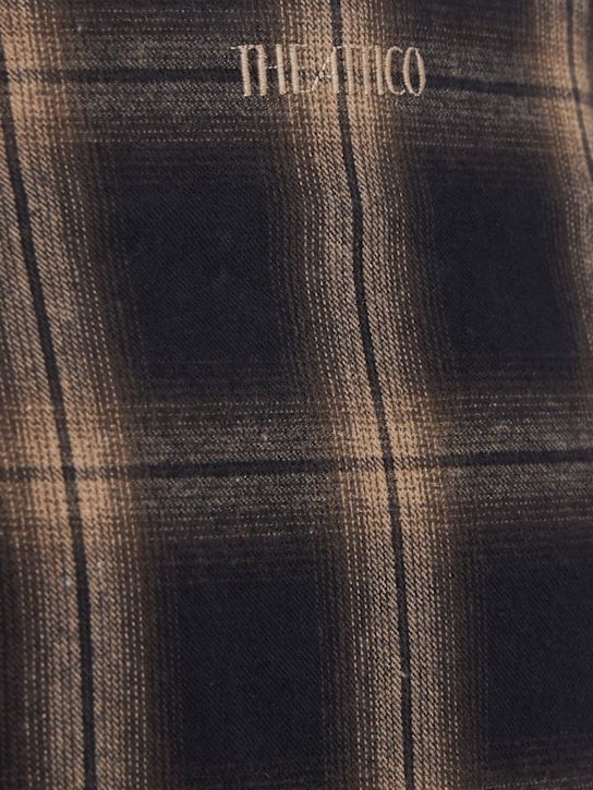 The Attico: Checked cotton midi skirt