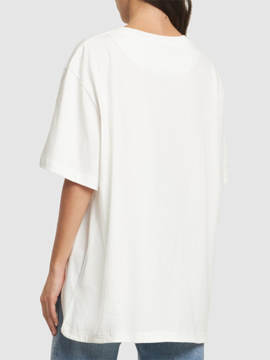 The Attico: T-Shirt aus Baumwolljersey mit geformtem Schlitz