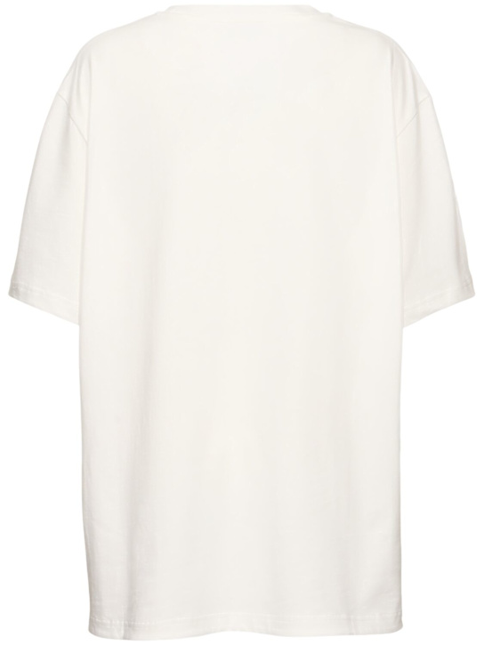 The Attico: T-Shirt aus Baumwolljersey mit geformtem Schlitz