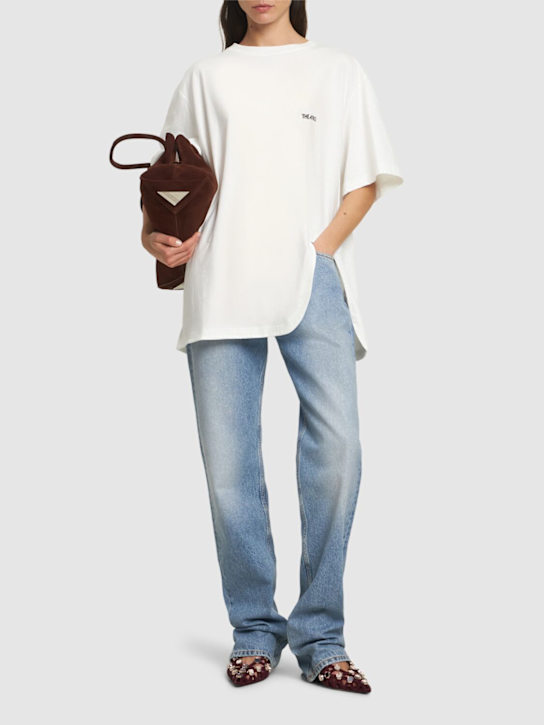 The Attico - T-Shirt aus Baumwolljersey mit geformtem Schlitz
