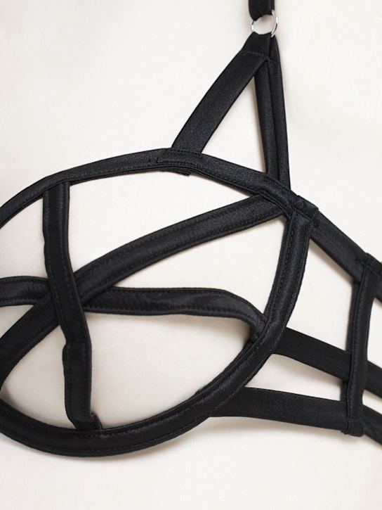 Fleur Du Mal: Soutien-gorge en soie Caged