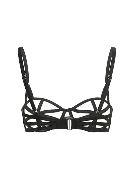 Fleur Du Mal: Soutien-gorge en soie Caged