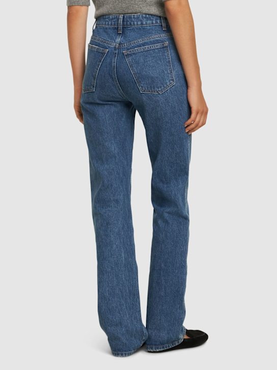 Khaite: Jeans rectos con cintura alta