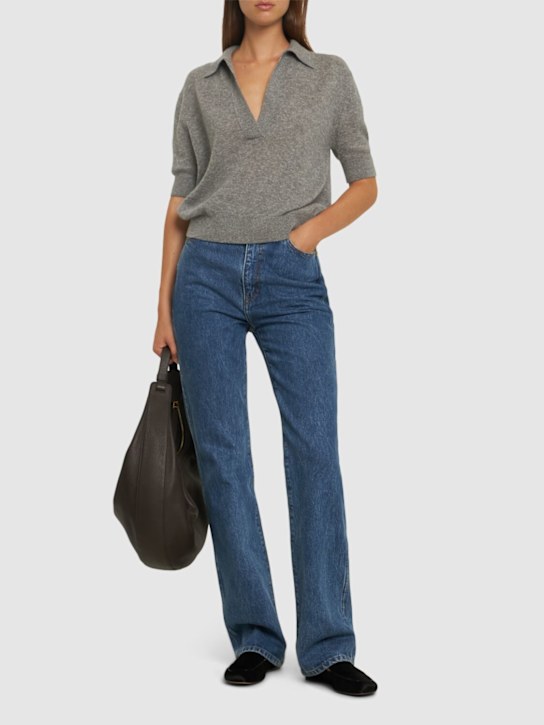 Khaite: Jeans rectos con cintura alta