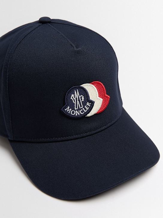 Moncler: Tricolour logo cotton baseball cap