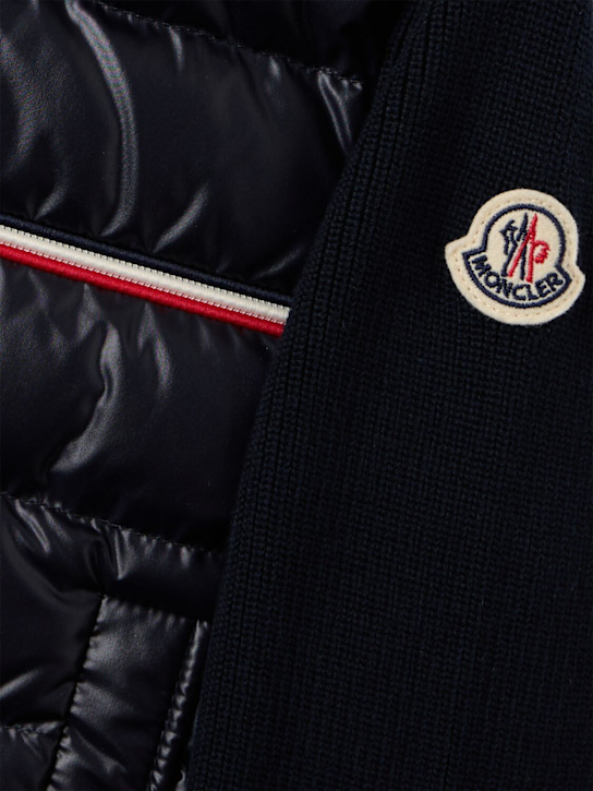 Moncler: Tricolour padded cotton blend cardigan