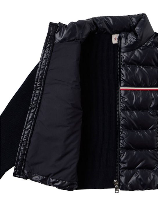 Moncler: Tricolour padded cotton blend cardigan