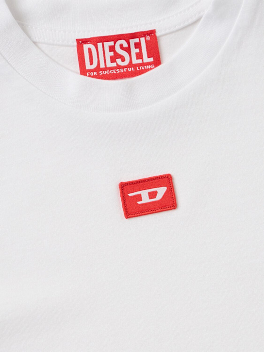 Diesel Kids - Printed cotton blend jersey t-shirt