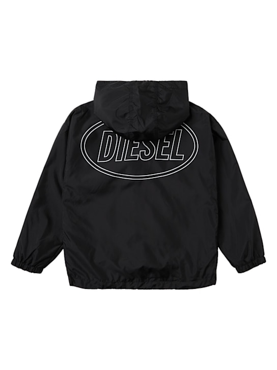 Diesel Kids: Zip-up cotton hoodie w/logo