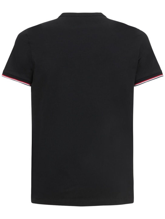 Moncler: T-SHIRT AUS STRETCH-BAUMWOLLJERSEY
