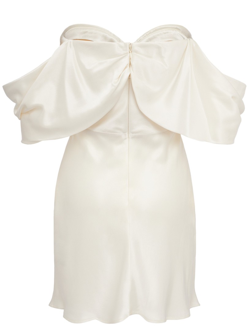 Giuseppe Di Morabito: Off Shoulder Silk Dress With Draped Bow
