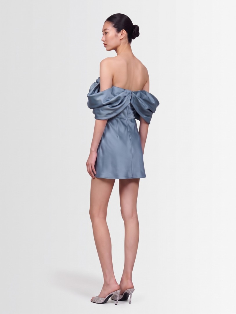Giuseppe Di Morabito: Off Shoulder Silk Dress With Draped Bow