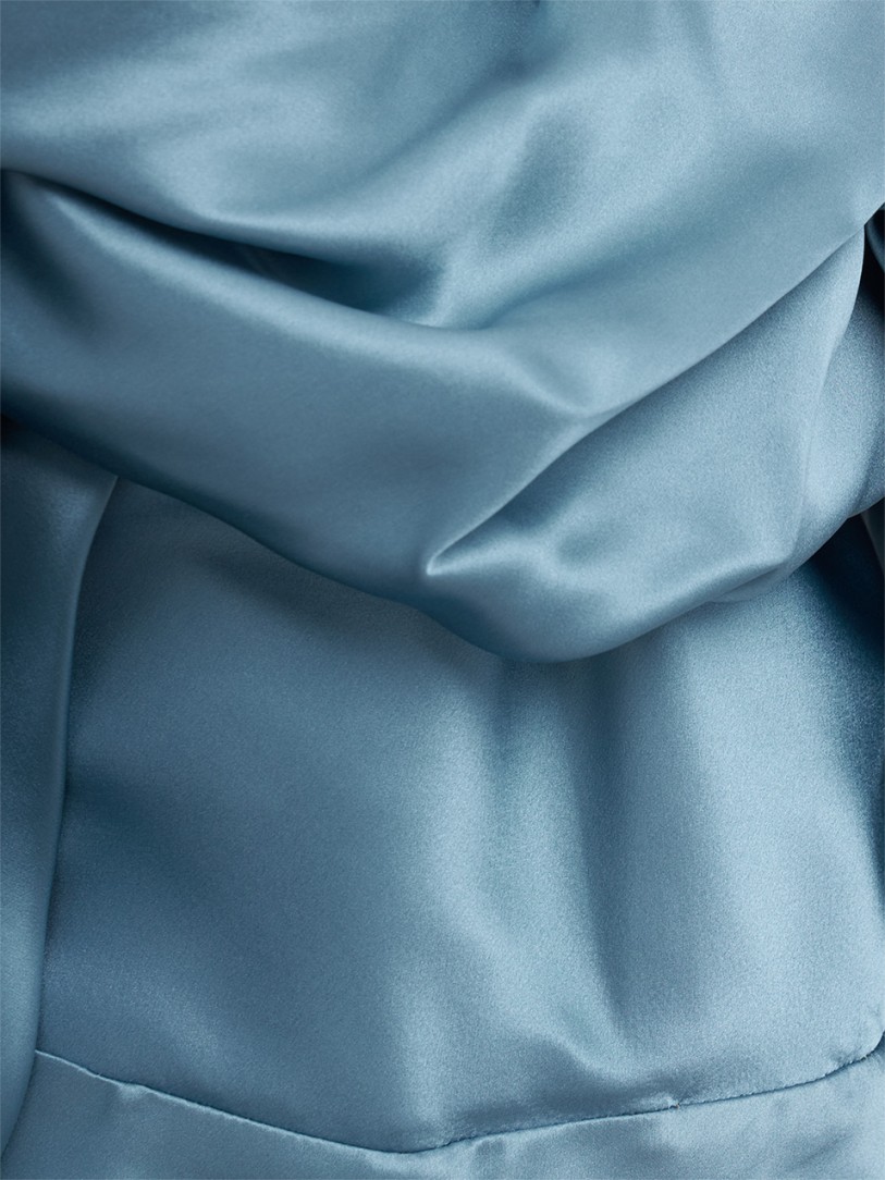 Giuseppe Di Morabito: Off Shoulder Silk Dress With Draped Bow