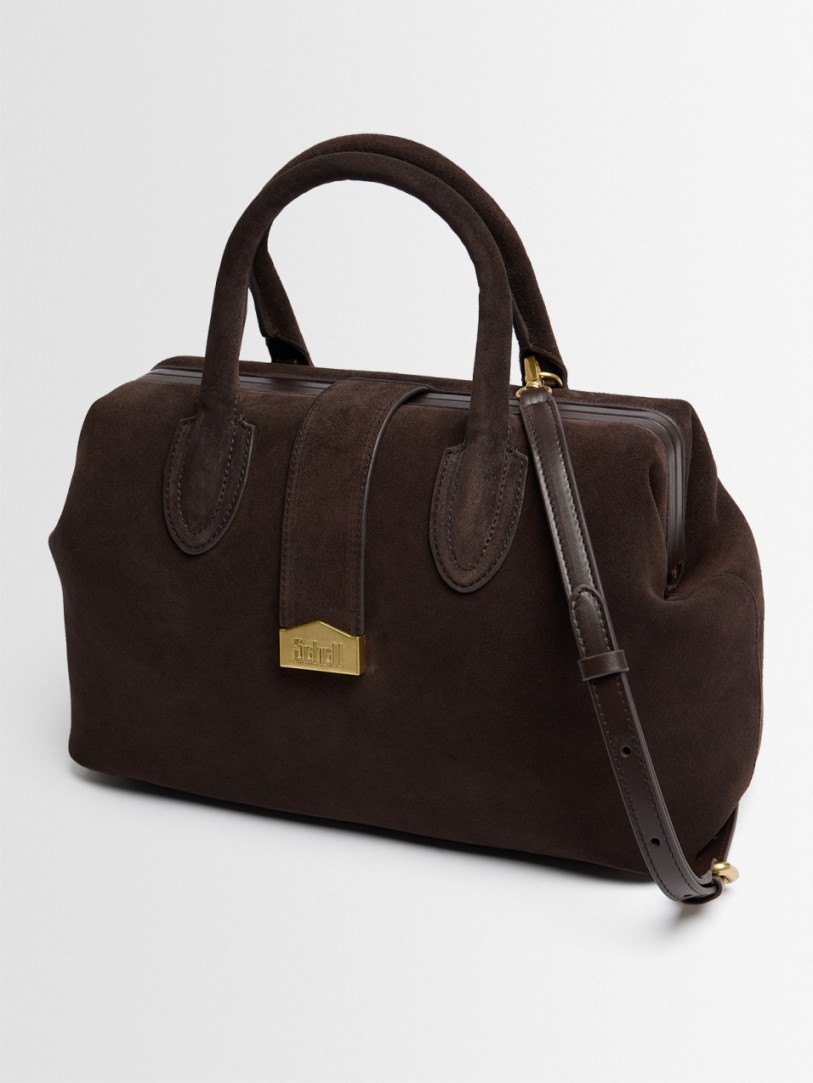 SCHELL: Medium suede doctor bag