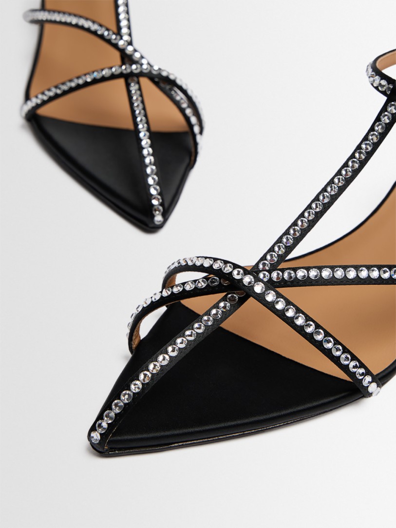 Jil Sander: Cage embellished satin sandals
