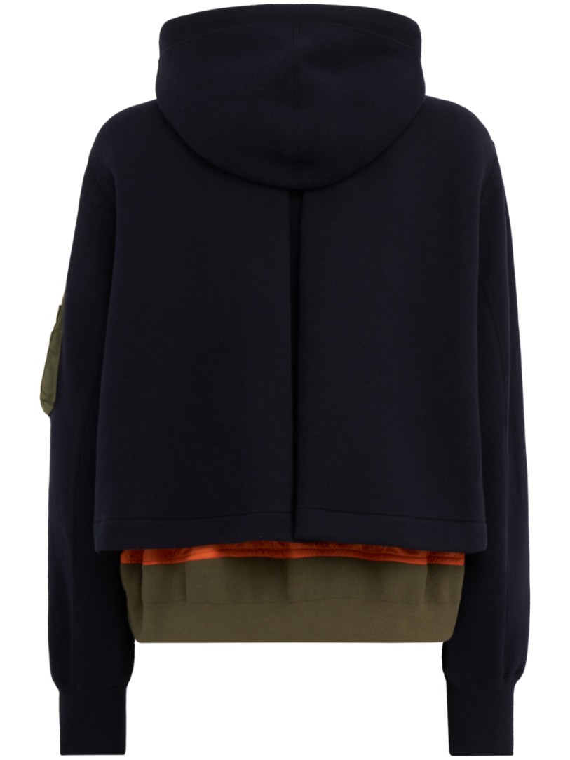 Sacai - KLASSISCHER SCHWAMM-SWEAT X NYLON-TWILL-HOODIE