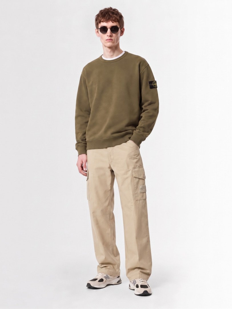 Stone Island: Baumwollpullover mit Rundhalsausschnitt