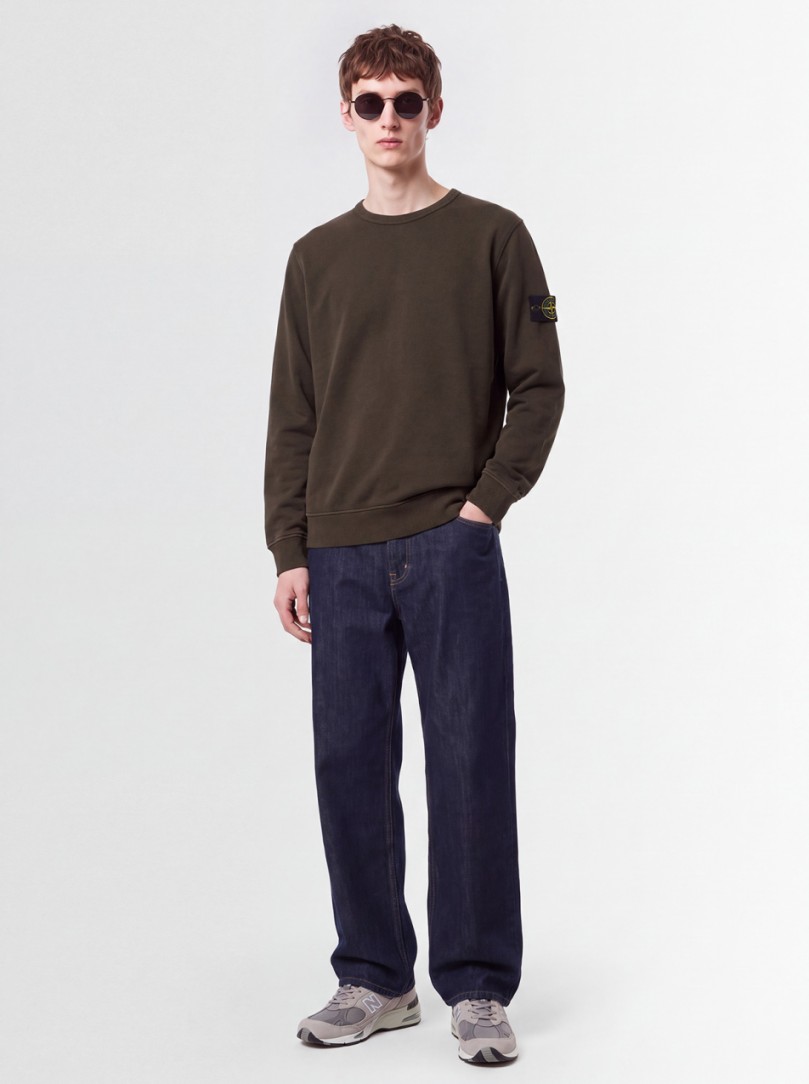 Stone Island: Sudadera de algodón con cuello redondo