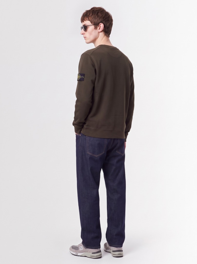 Stone Island: Sudadera de algodón con cuello redondo