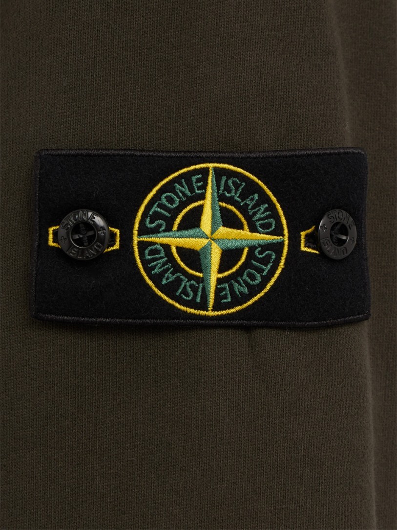 Stone Island: Sudadera de algodón con cuello redondo
