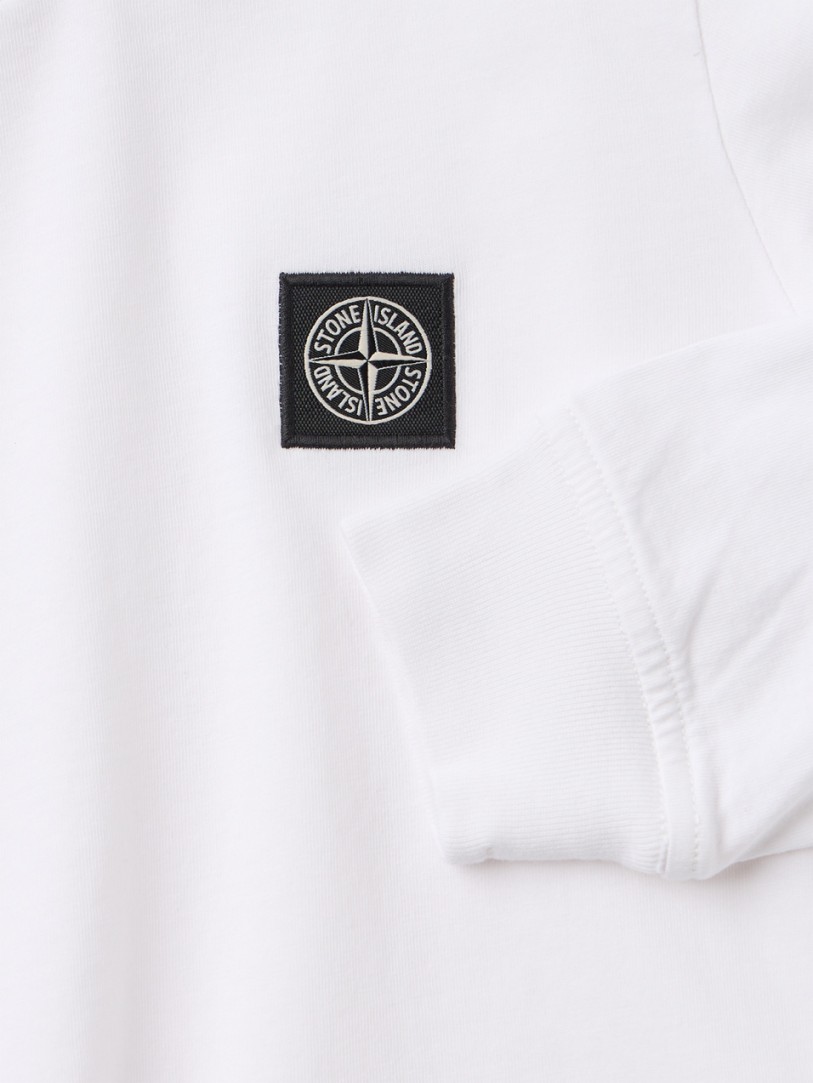 Stone Island Junior: Cotton long-sleeve T-shirt with logo