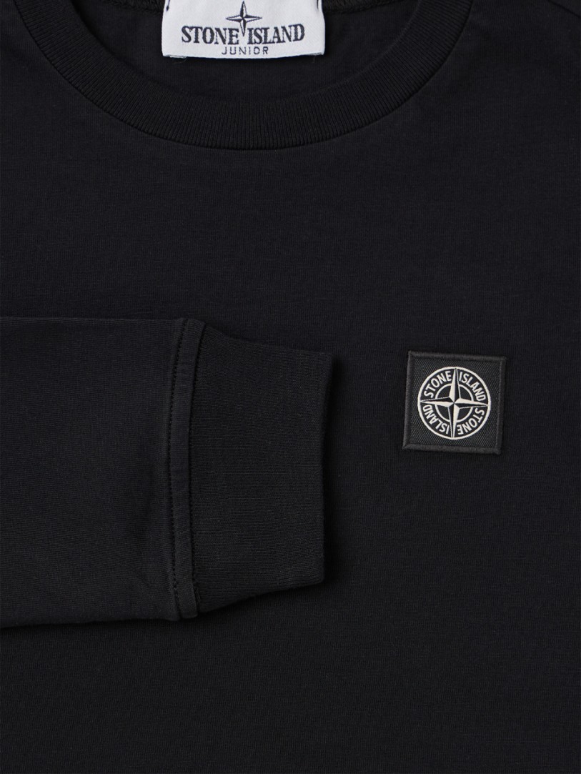 Stone Island Junior: Cotton long-sleeve T-shirt with logo