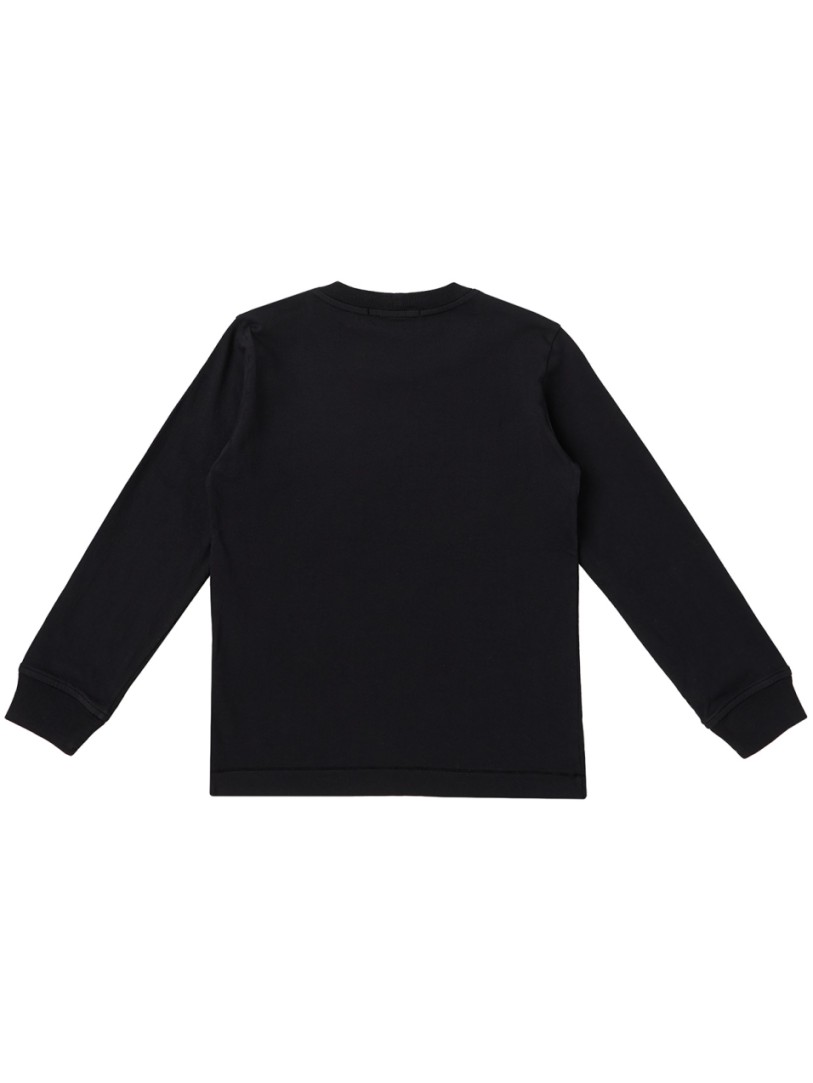 Stone Island Junior: Cotton long-sleeve T-shirt with logo