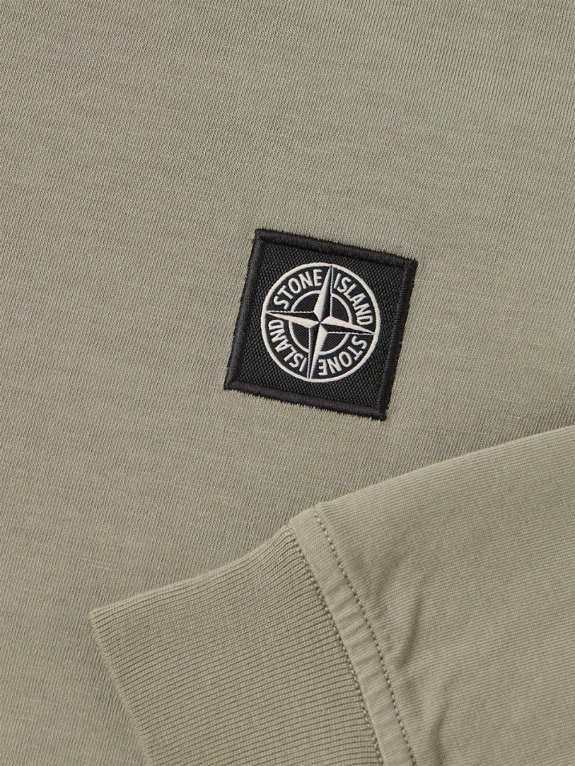 Stone Island Junior: Cotton long-sleeve T-shirt with logo