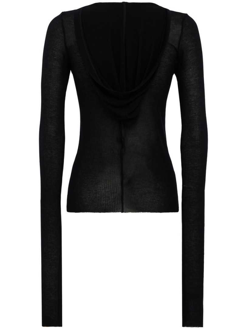 Rick Owens: cropped hooded rib t-shirt