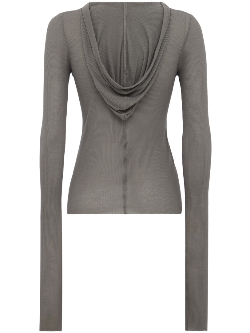 Rick Owens: cropped hooded rib t-shirt