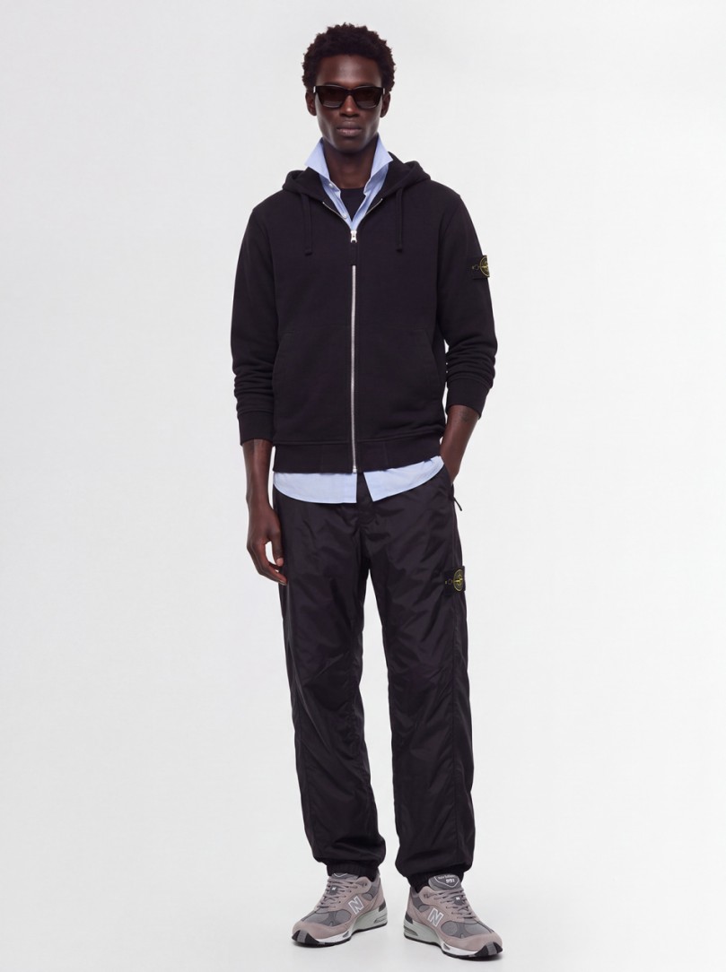 Stone Island: Zip-Up Cotton Hoodie With Welt Pockets