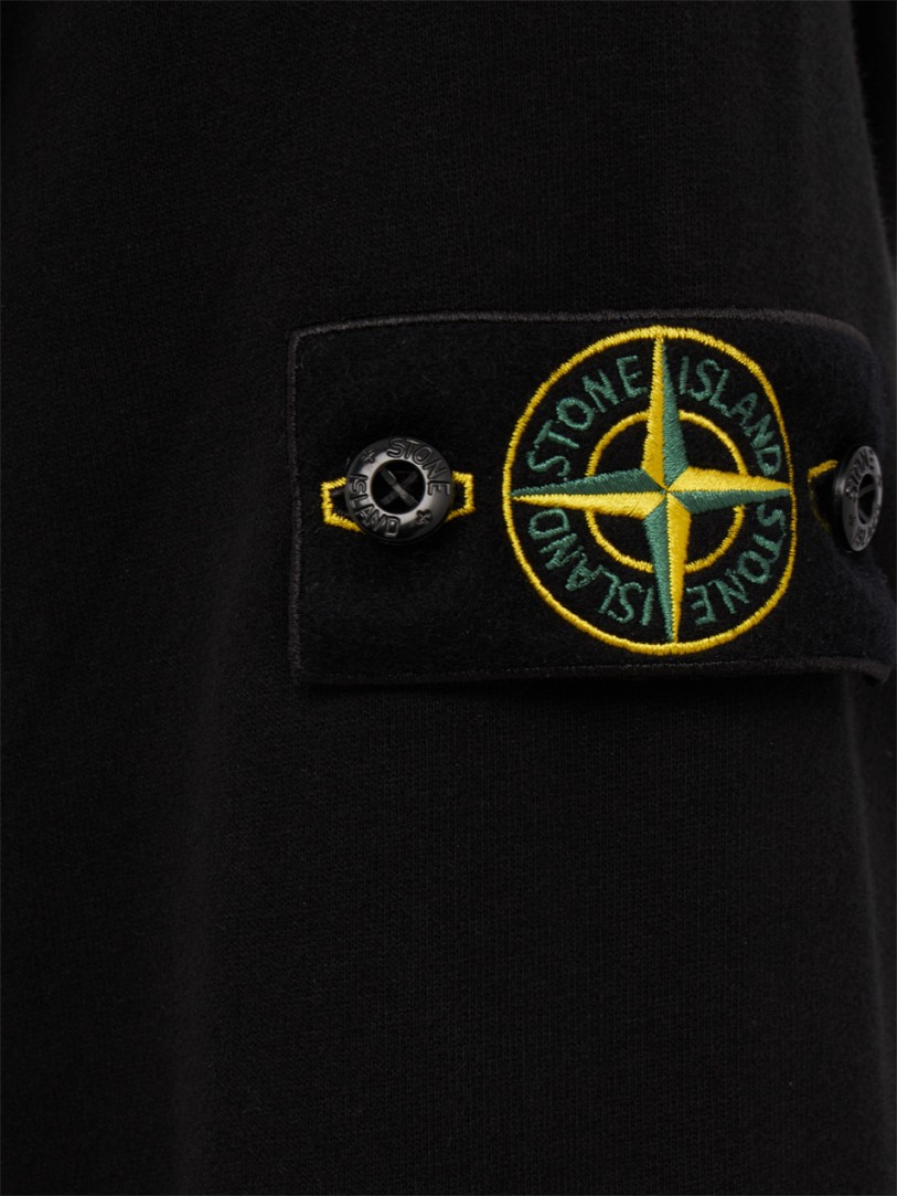 Stone Island: Zip-Up Cotton Hoodie With Welt Pockets