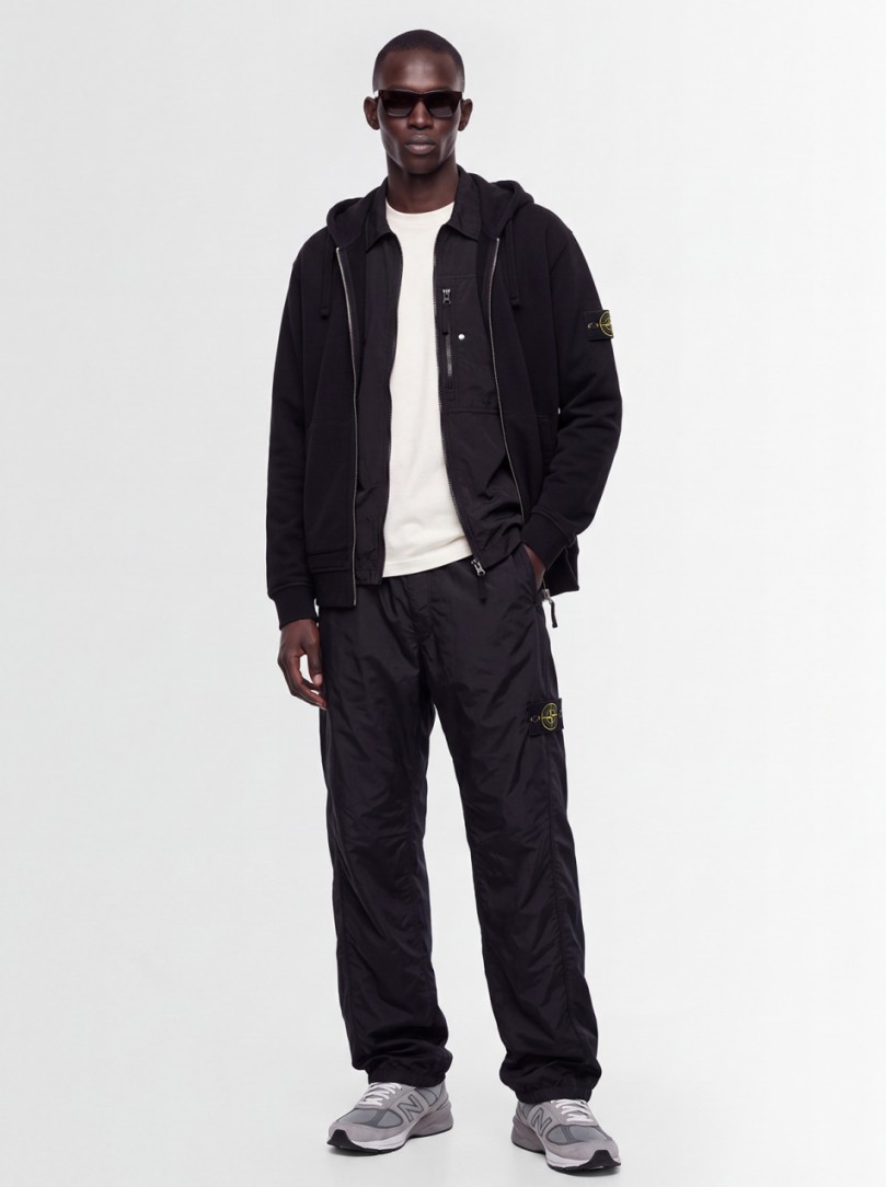 Stone Island: Zip-Up Cotton Hoodie With Patch Pockets