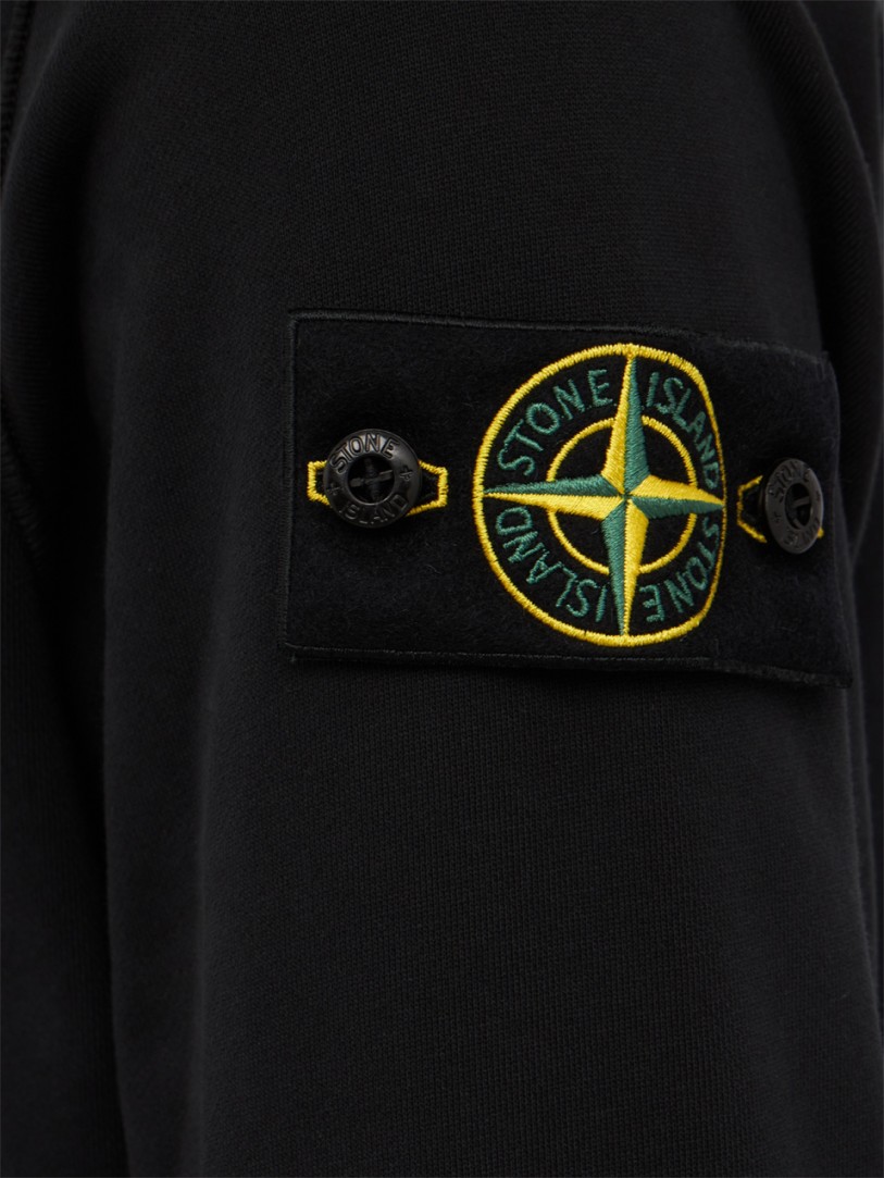 Stone Island: Zip-Up Cotton Hoodie With Patch Pockets