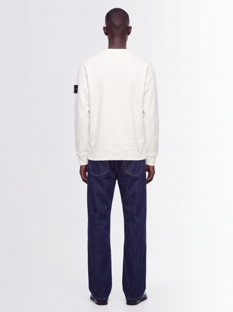 Stone Island: Sudadera de algodón con cuello redondo y mangas raglán