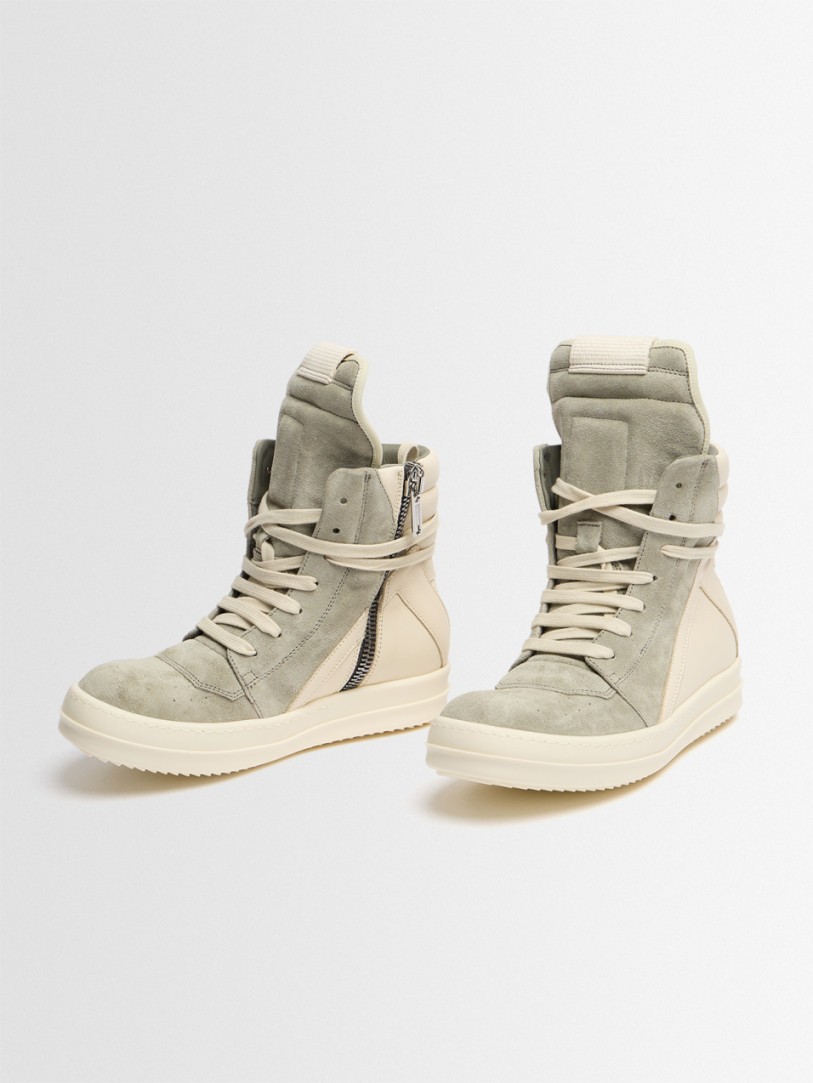 Rick Owens: Geobasket suede & leather sneakers