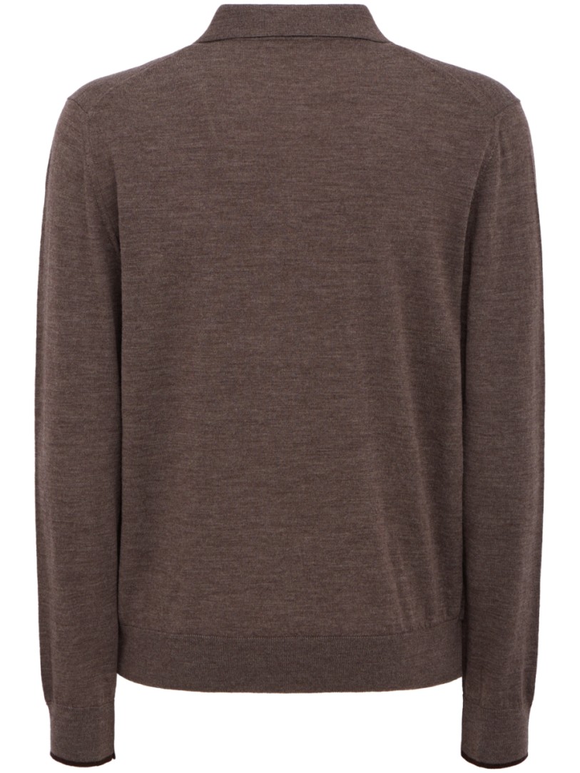 CRUNA - knitted long-sleeved polo shirt